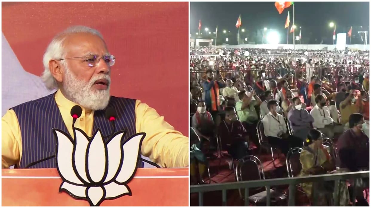 PM Narendra Modi offers prayer at temple in Mapusa Goa before Assembly Election addresses Public news and updates