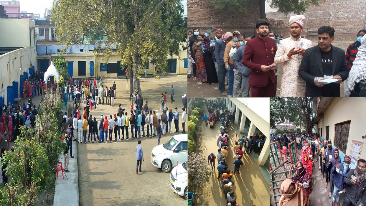 UP Election 2022 Live Updates: UP Chunav 1st Charan Voting Ends, District Wise Polling Percentage, 2017 vs 2022 Vote Percentage News In Hindi