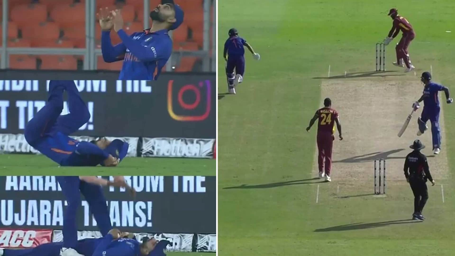 ind vs wi 2nd odi photo story Virat Kohli took a difficult catch KL Rahul got run out by mistake see 10 pictures of second ODI