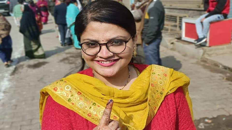 UP Election 2022 Phase 1 Voting groom casts his vote after marriage in Mathura