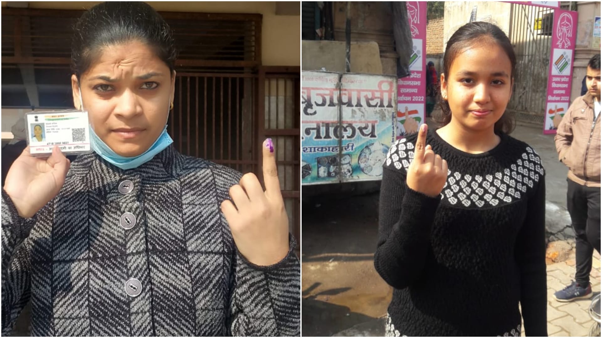 UP Election 2022 voting agra mathura youths voters casts his vote