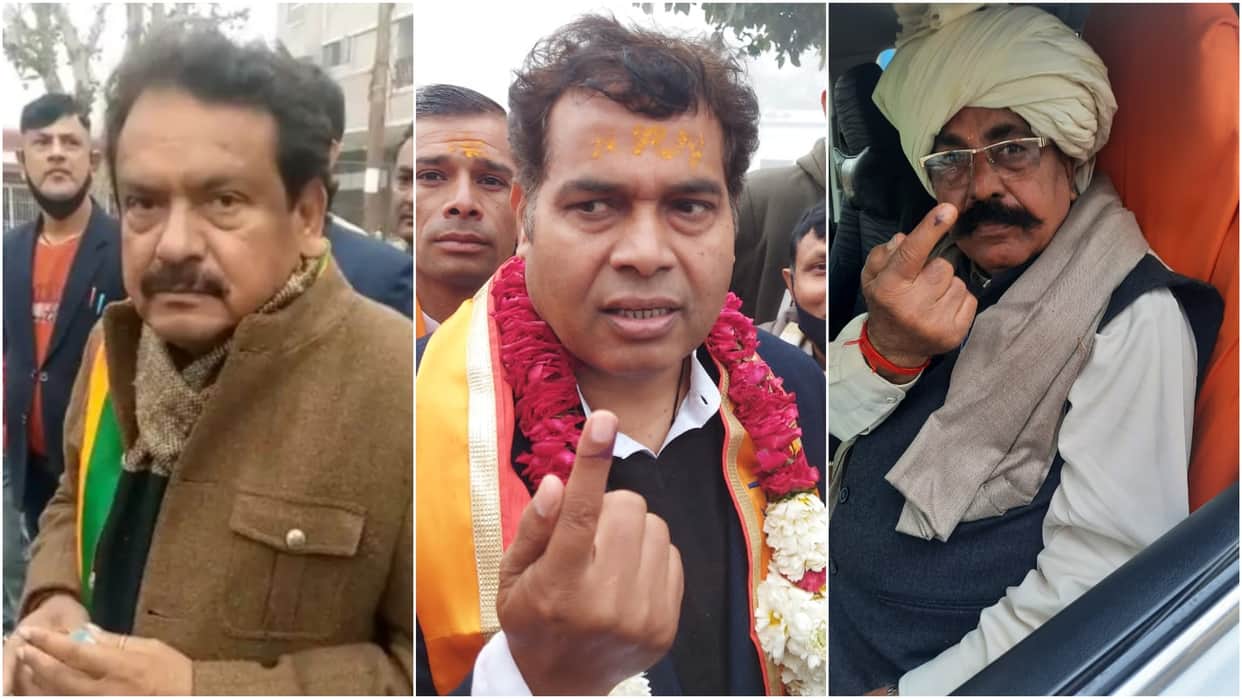 up election 2022 agra mathura voting minister sp singh baghel shrikant sharma cast vote
