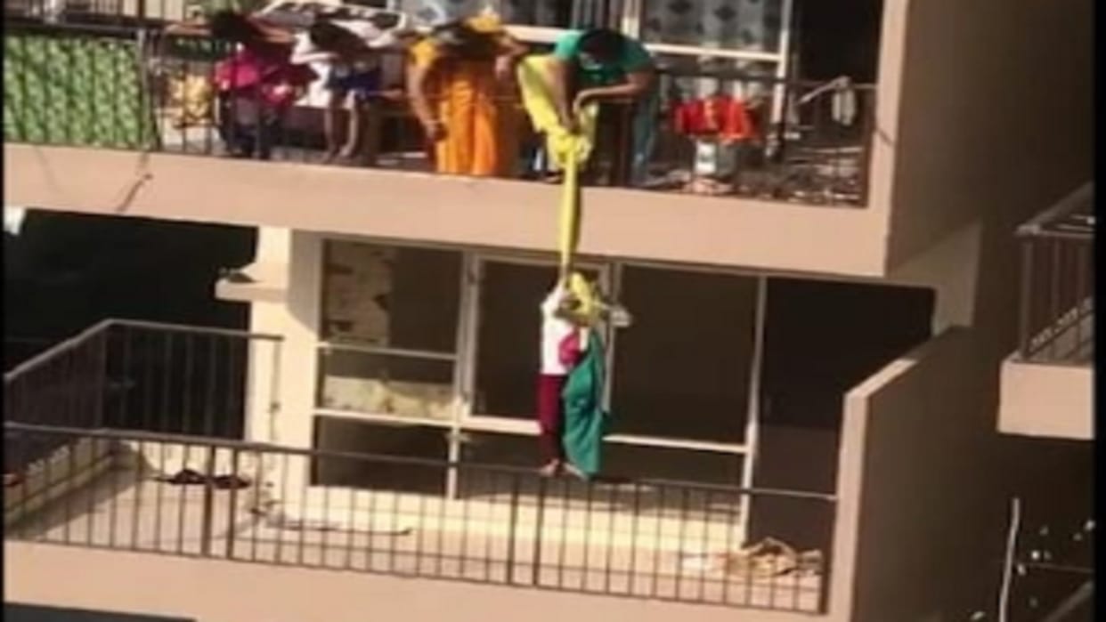 Mother hangs son from 10th floor balcony by bedsheet in faridabad