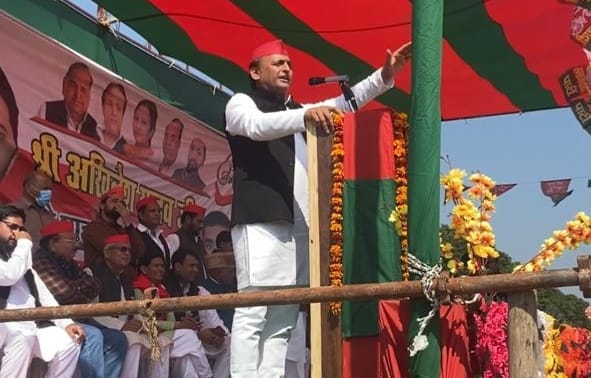 SP Chief akhilesh yadav addressed public meeting in shahabad rampur regarding up election campaign