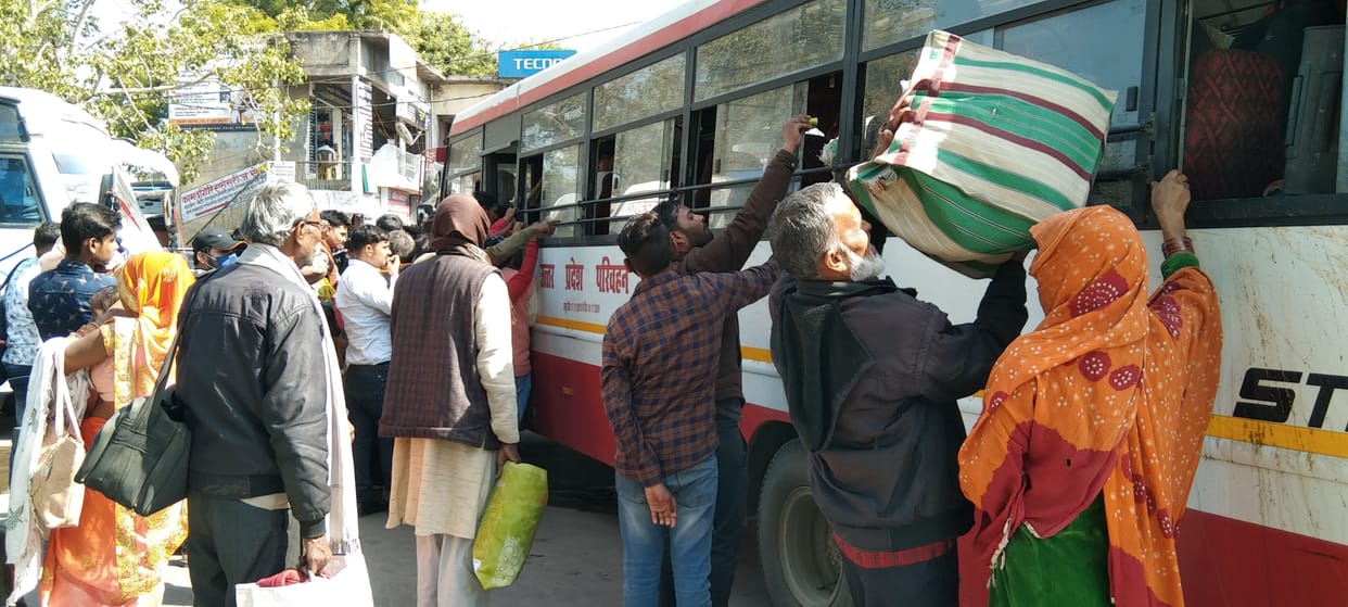 Passengers upset due to reduction in the number of buses by half