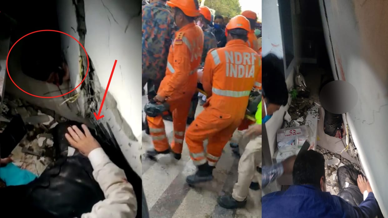 Gurugram chintel paradiso building collapse PMO officer arun srivastava rescued after more than 16 hours his wife lying dead beside him