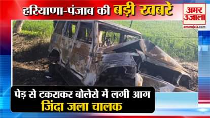 One Man Burned Alive In Car After Accident In Hisar Top News