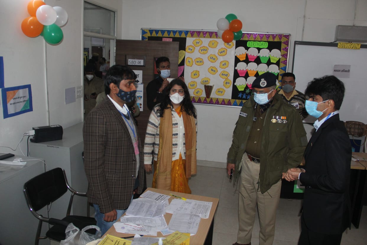 Police stationed at every booth, officers kept monitoring throughout the day