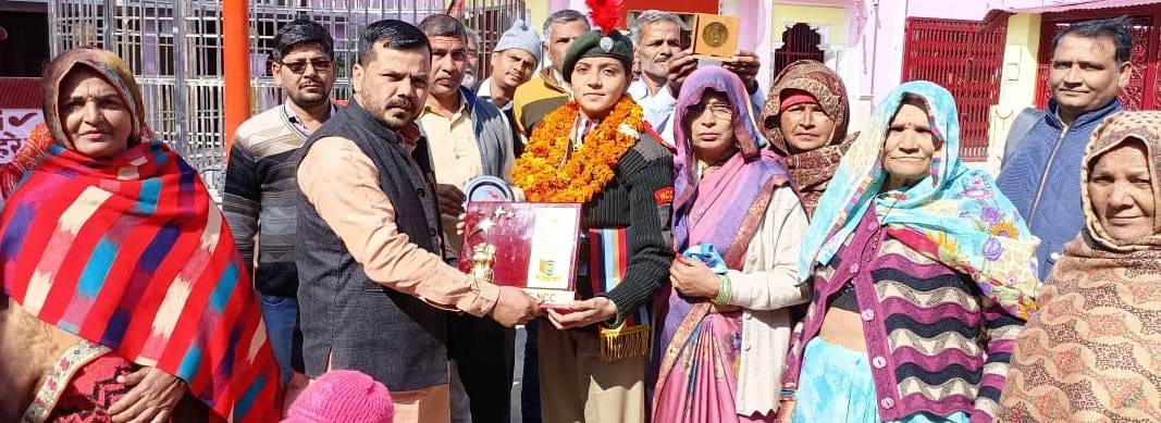Grand welcome to Aditi Rana in her village