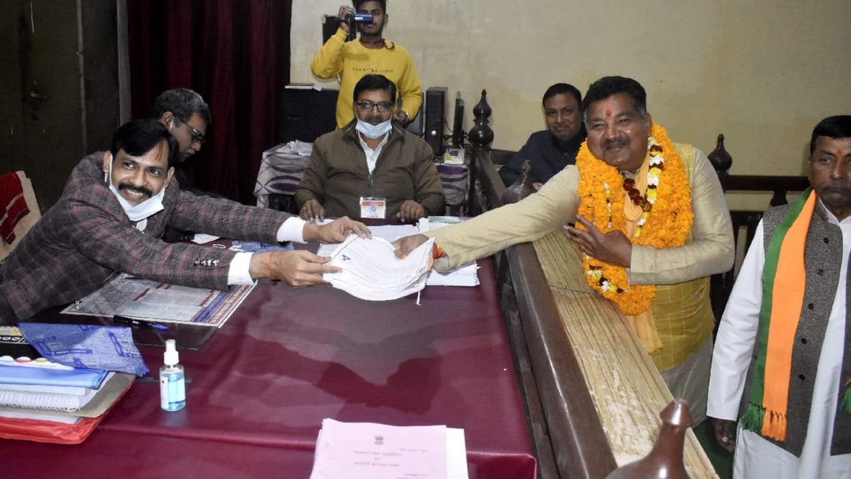 BJP MLA Vipin Singh from Gorakhpur Rural and Vinay Shankar Tiwari of SP from Chillupar filed nomination