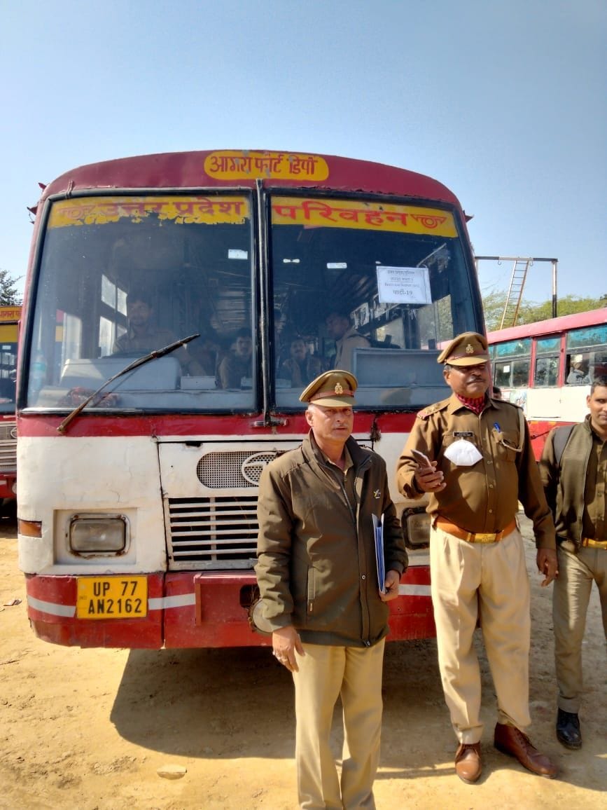 Mathura: Badaun Police Force left for Mathura to conduct elections