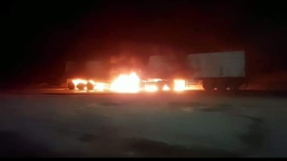 Trucks Caught Fire After Accident, Two Driver Died