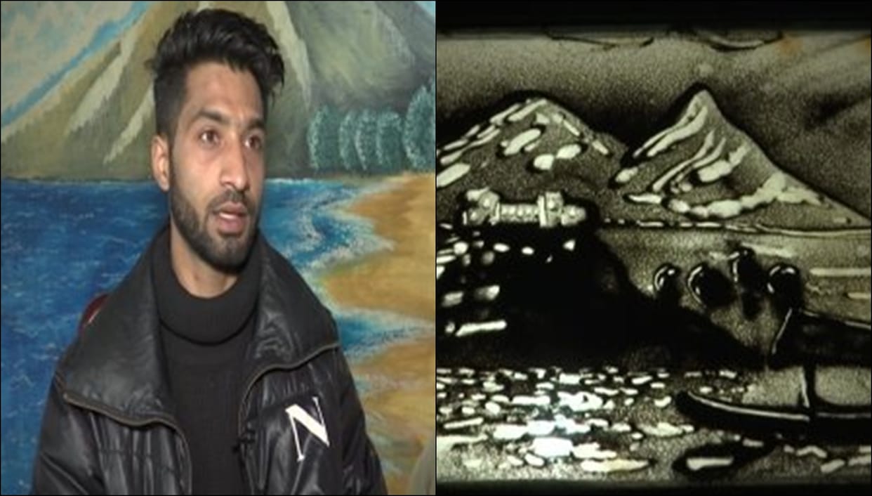 Srinagar Sand artist Sahil Manzoor is giving new identity to kashmir valley
