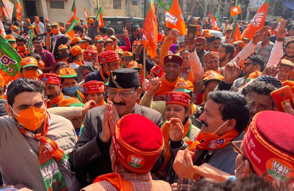 BJP candidate took out rally in Munikireti