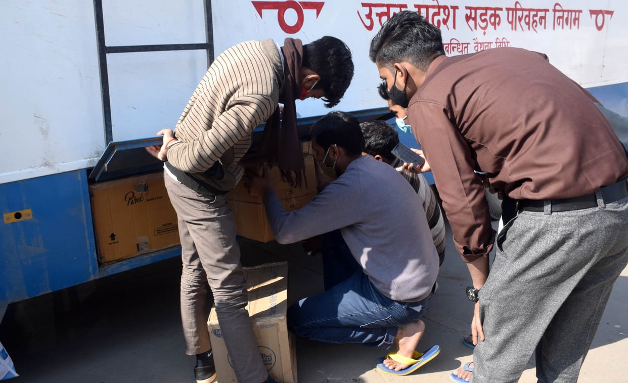 Goods being carried in buses contrary to rules