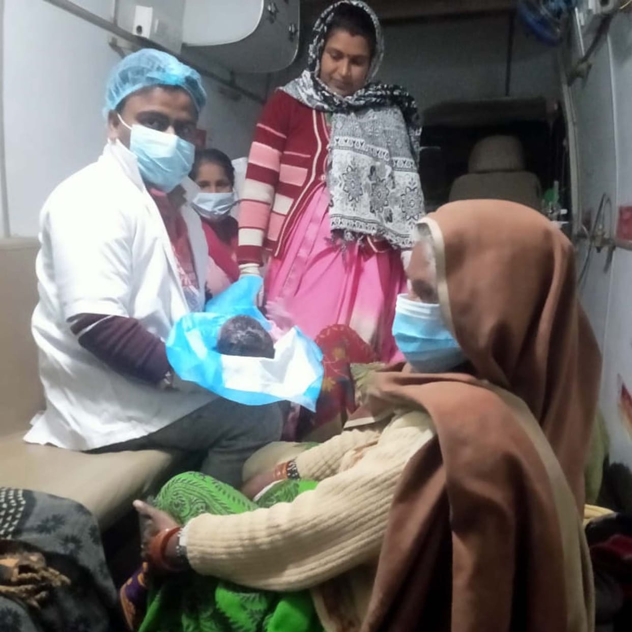 Two deliveries in ambulance, mother and child healthy