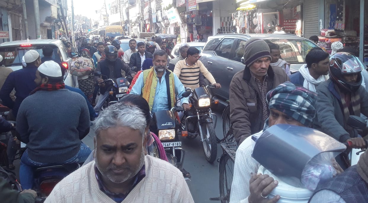 Two hours jam took place at Devrampur crossing, people are helpless