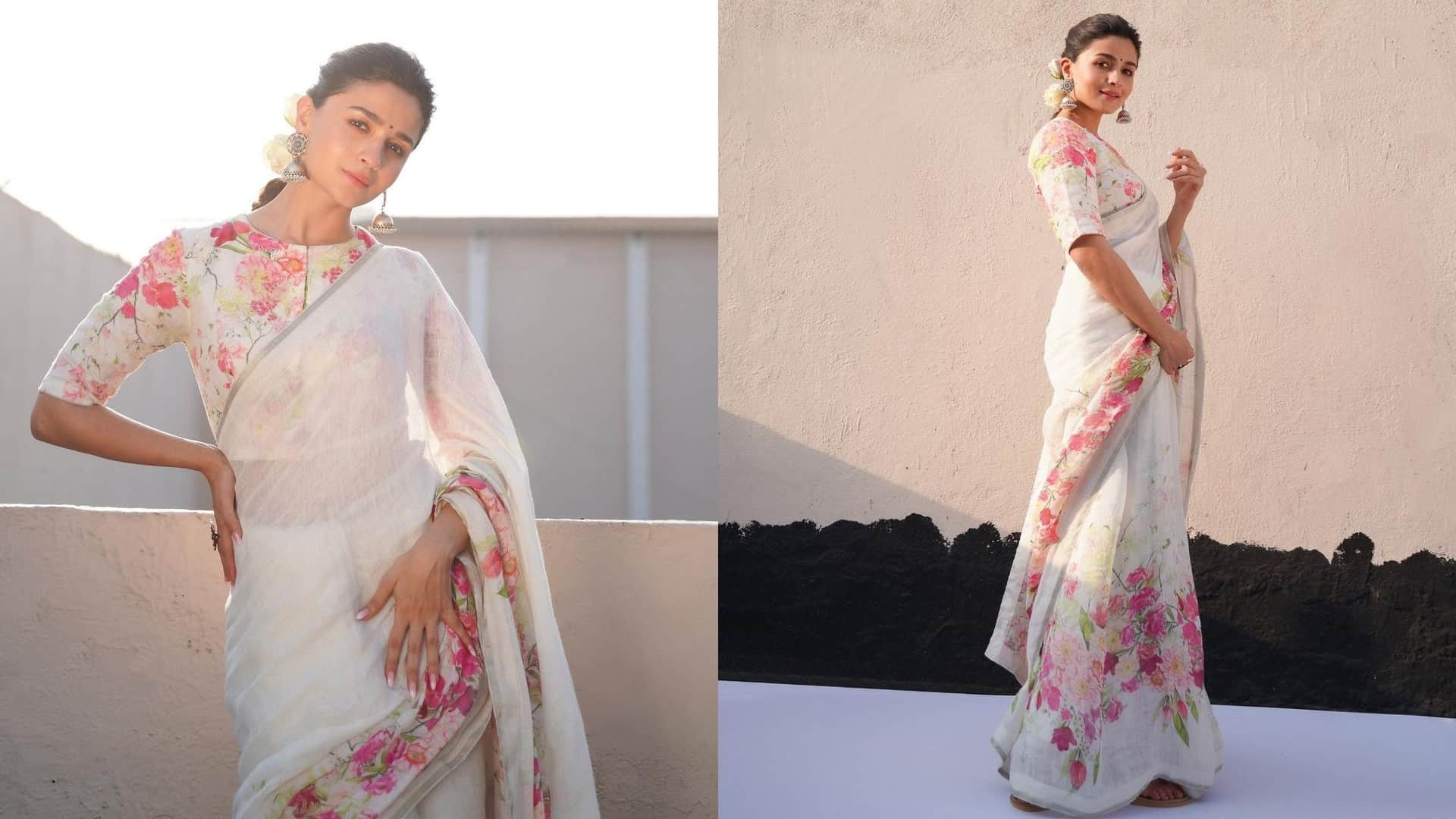 Alia Bhatt shared her beautiful pictures wearing a printed saree, fans said kya khub lagti ho