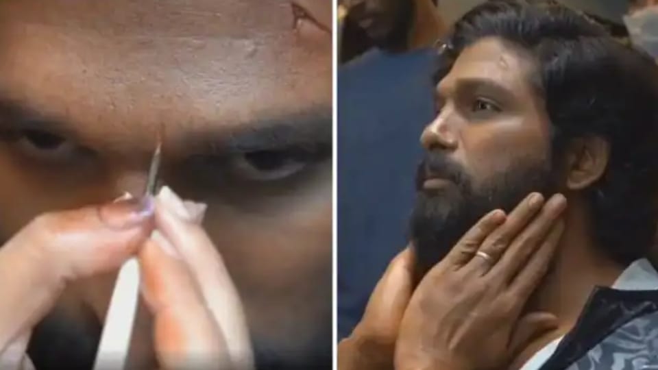 Pushpa the rise Allu Arjun makeup video for the film Pushpa viral on social media