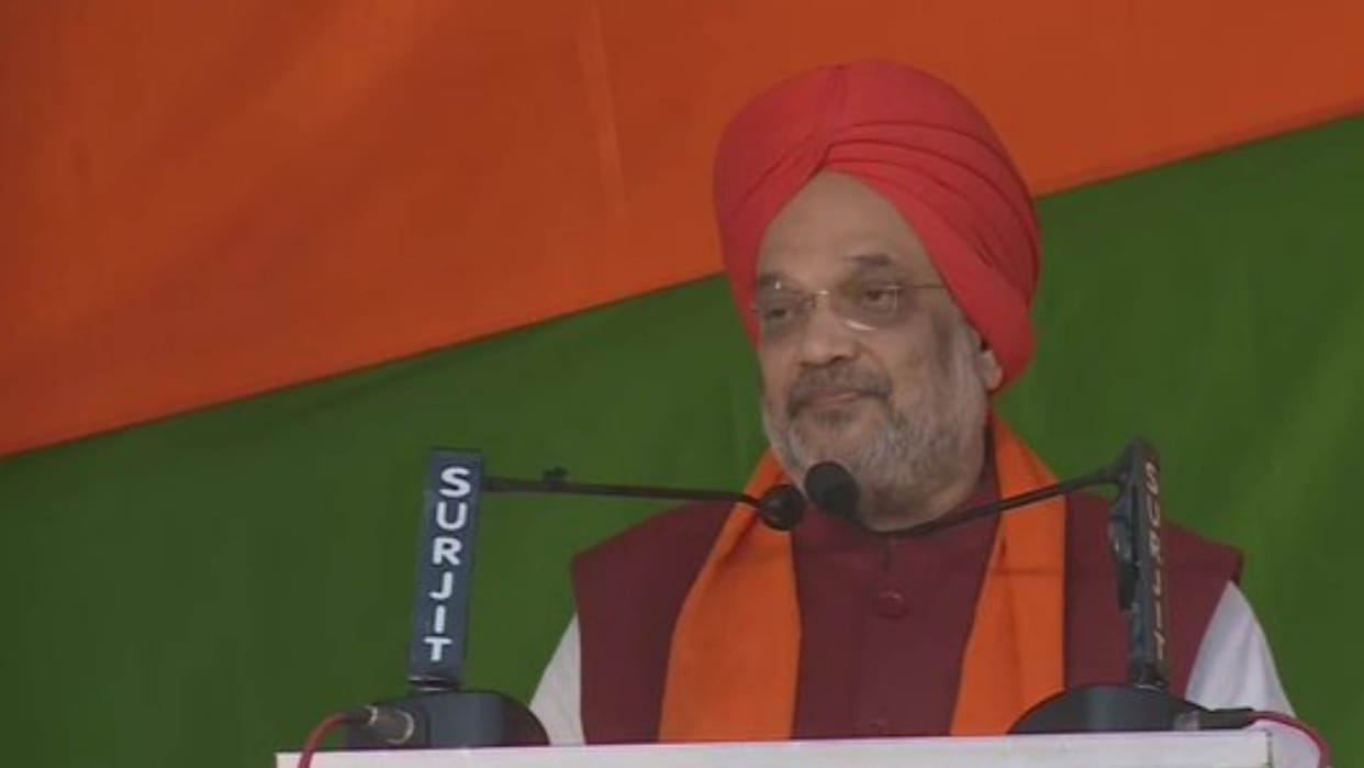Union Home Minister and BJP leader Amit Shah offers prayers at shri Durgiana Temple in Amritsar
