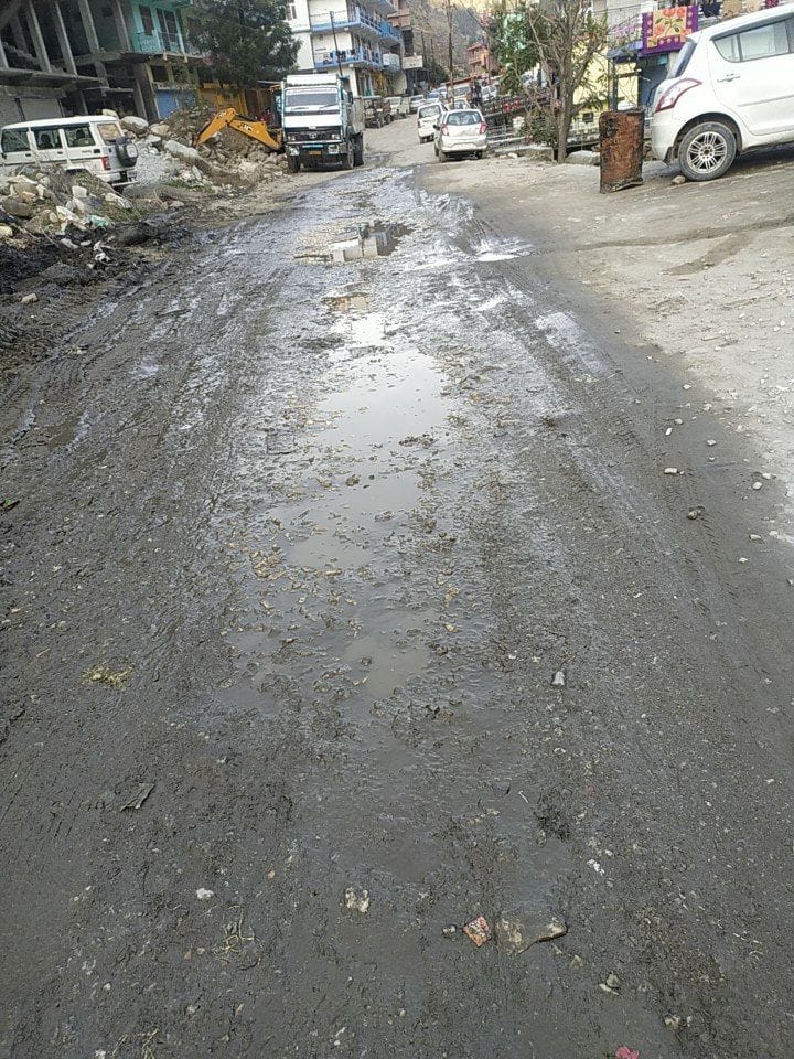 Jagatkhana-Chati road is in disrepair