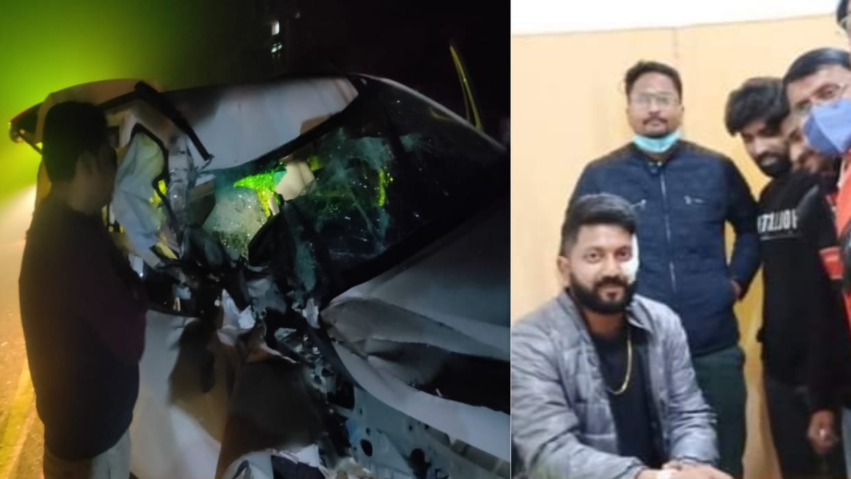 big road accident in maharajganj union minister pankaj chaudhary son car collided with tractor trolley