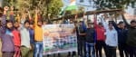 पलवल में जुलूस निकालकर  शहीदों को श्रद्धांजलि देते हुए।