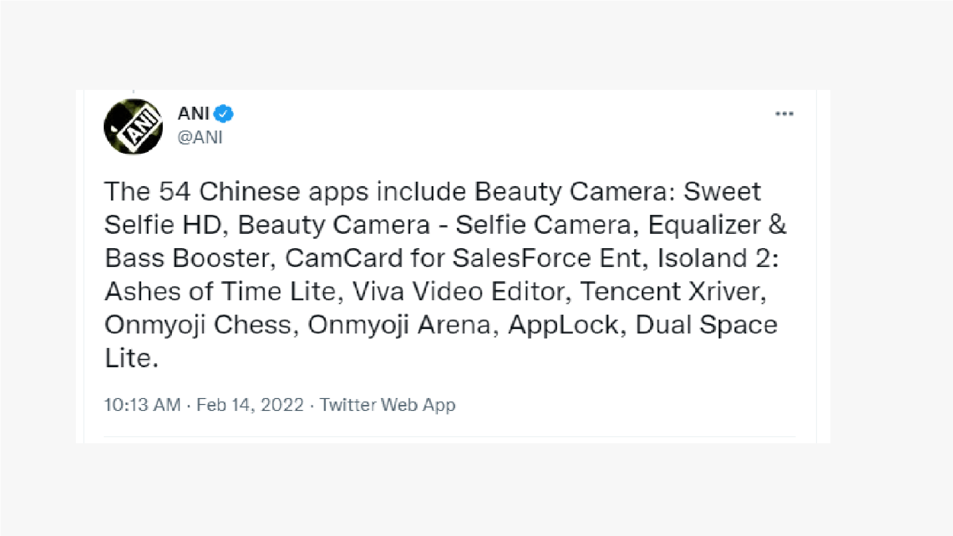 54 Chinese apps