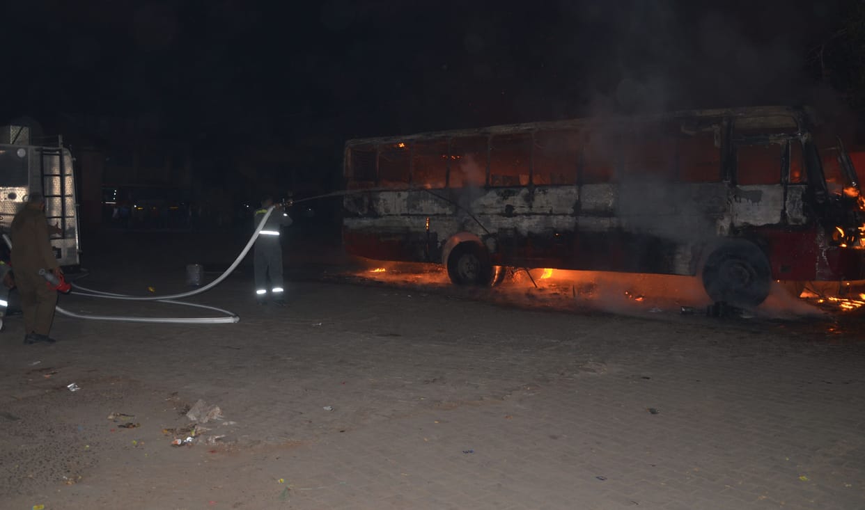 Fire in roadways bus, passenger burnt alive