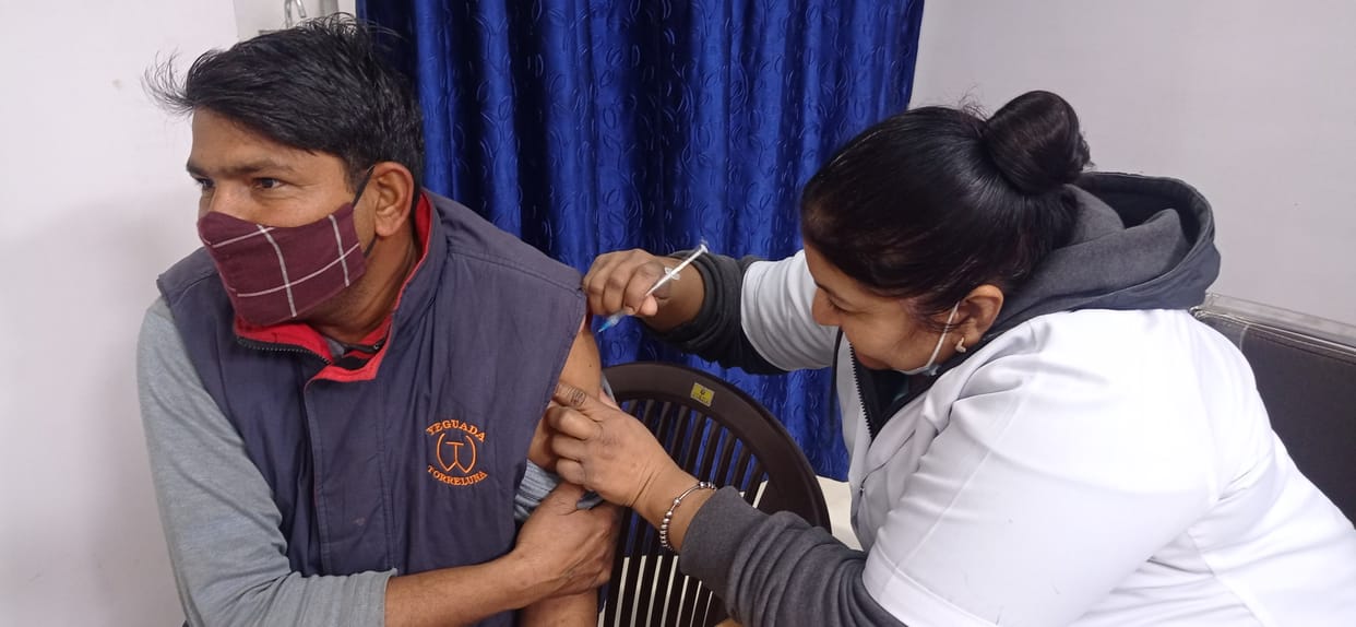 Knocking on homes and applying vaccine, Kurukshetra