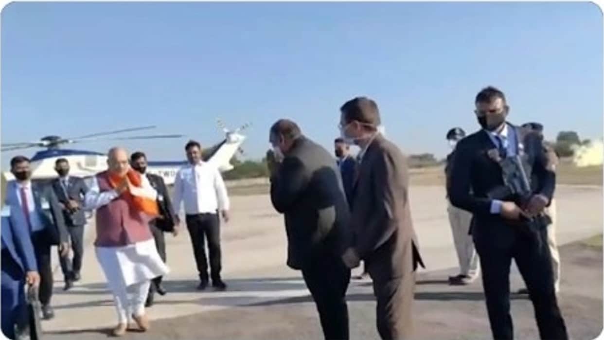 Amit Shah reached mother Pitambara Dham: Worshiped the goddess of power and Vankhandeshwar Mahadev, received by Dr. Narottam Mishra