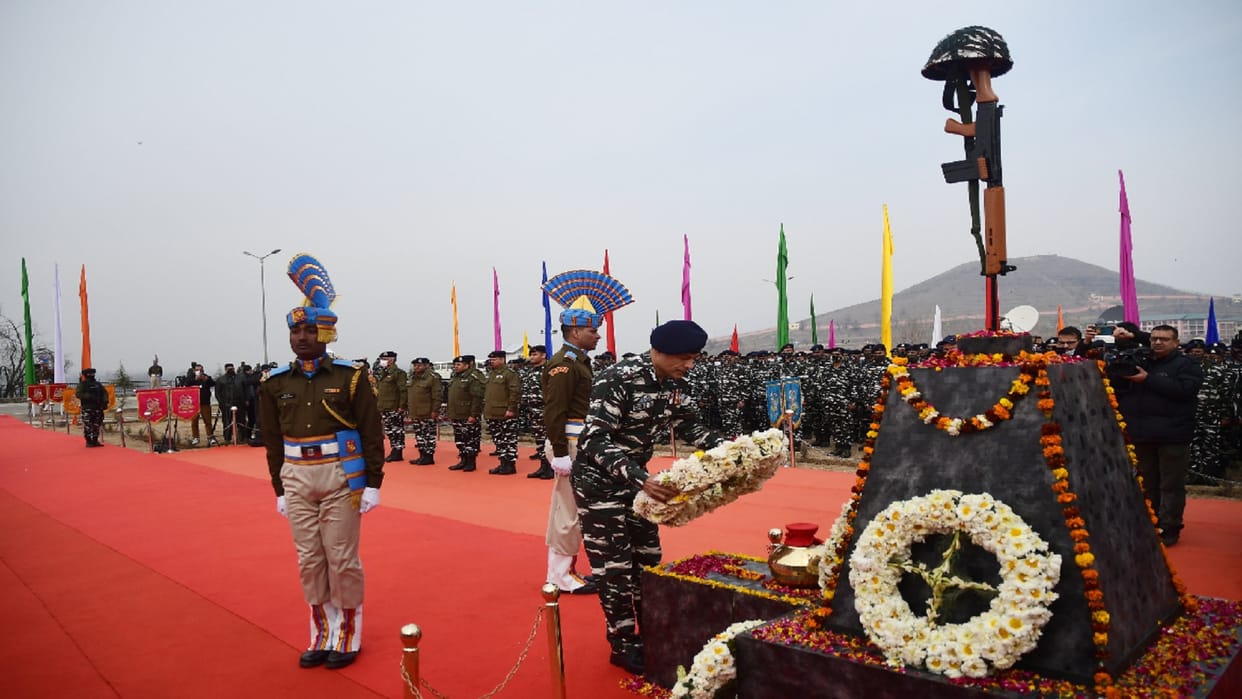 Tribute paid in Lethpora to all forty soldiers martyred in Pulwama attack