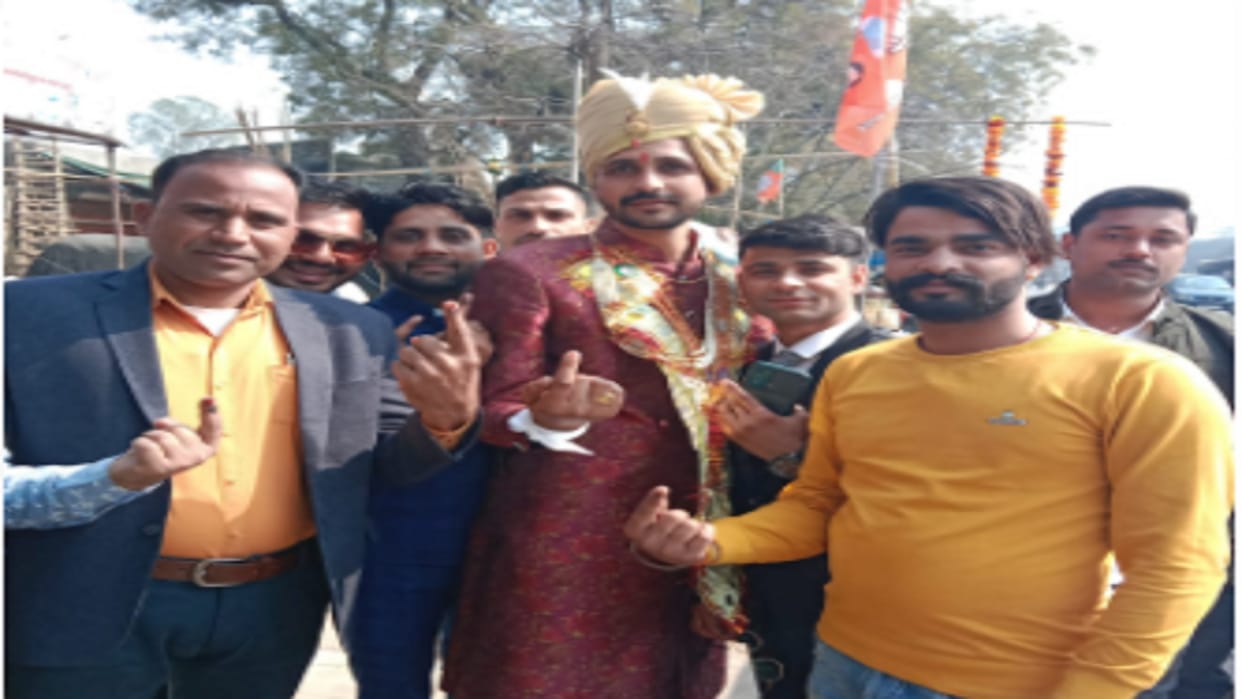 UP Elections 2022: The groom has casts vote before marriage in village of Saharanpur