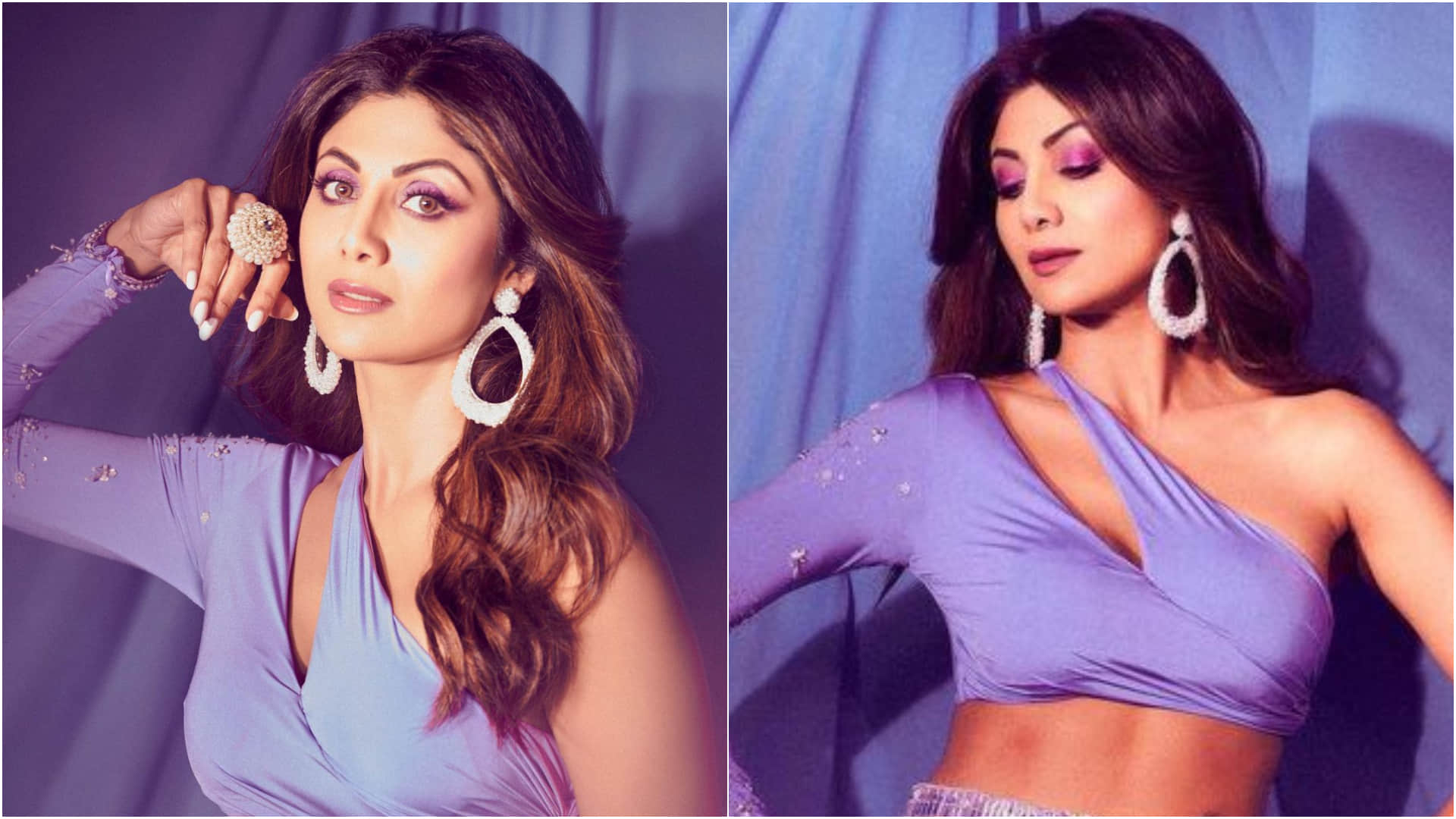 shilpa shetty looks stunning in 4 lakh lavender lehenga