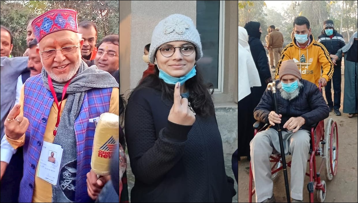 UP Election 2022 Phase two photos of election going on in nine districts of Uttar pradesh