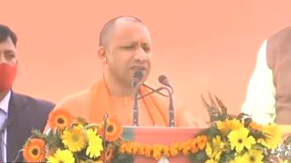 CM Yogi Adityanath addresses public meeting in Kishni assembly constituency of Mainpuri