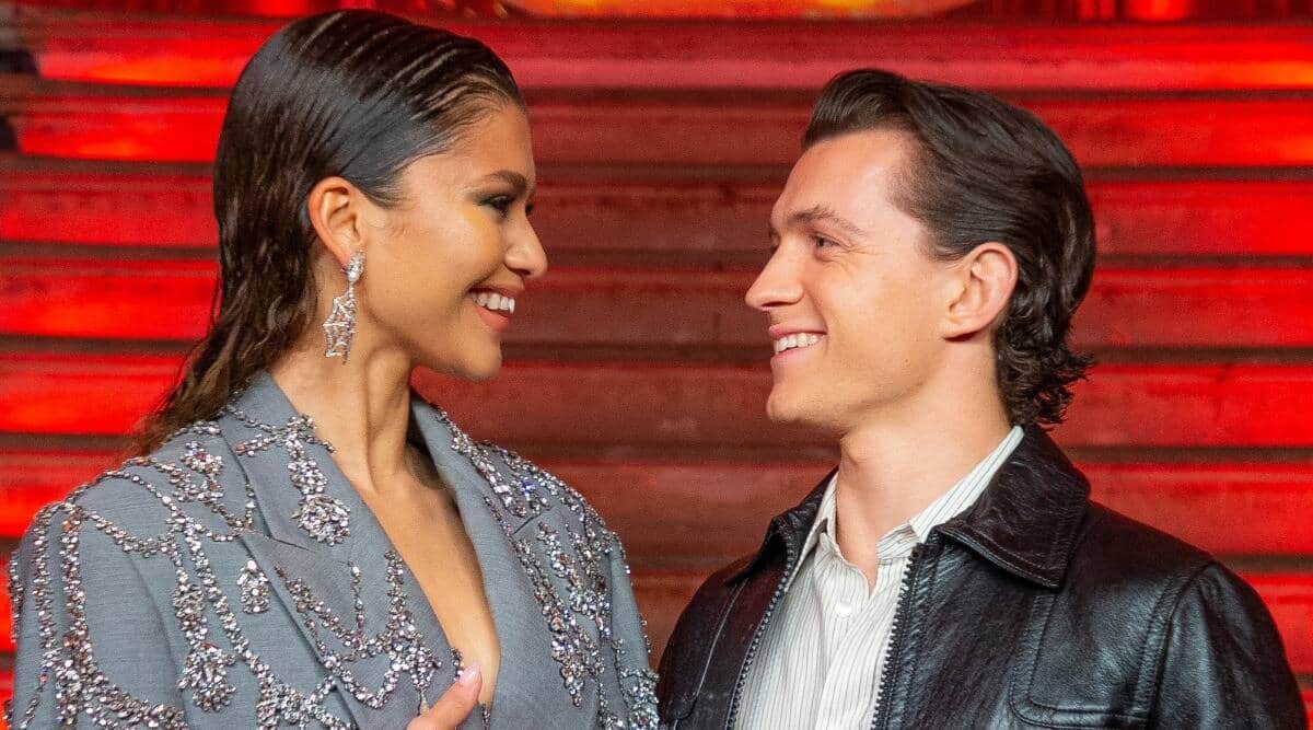 Zendaya Tom Holland Spider Man No Way Home stars arrive in Mumbai Nita Mukesh Ambani Cultural Centre launch