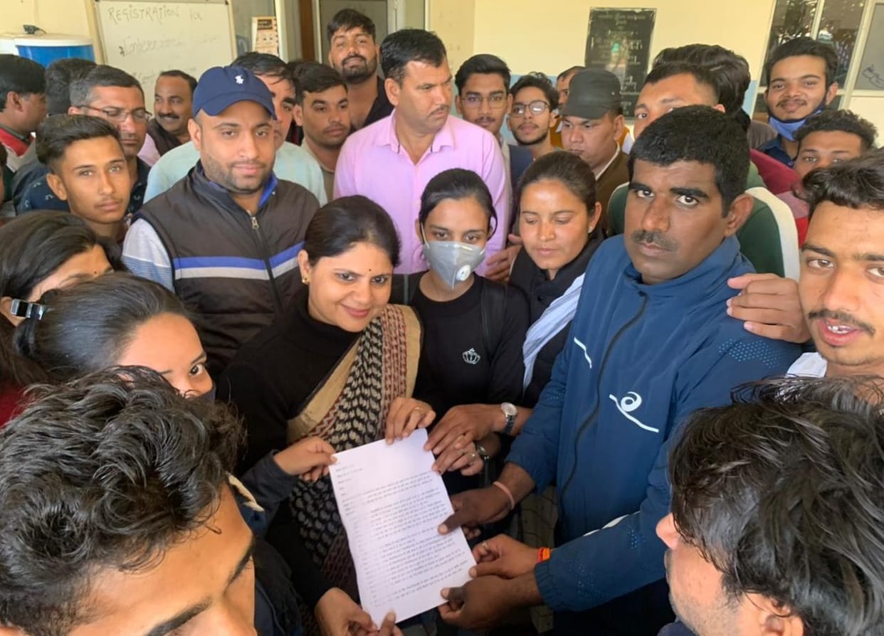 NSUI protest in CBLU regarding demands