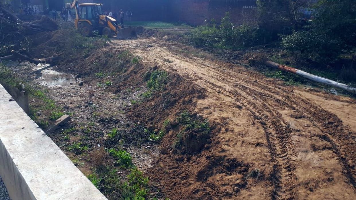 Villagers opened front for traffic through underpass