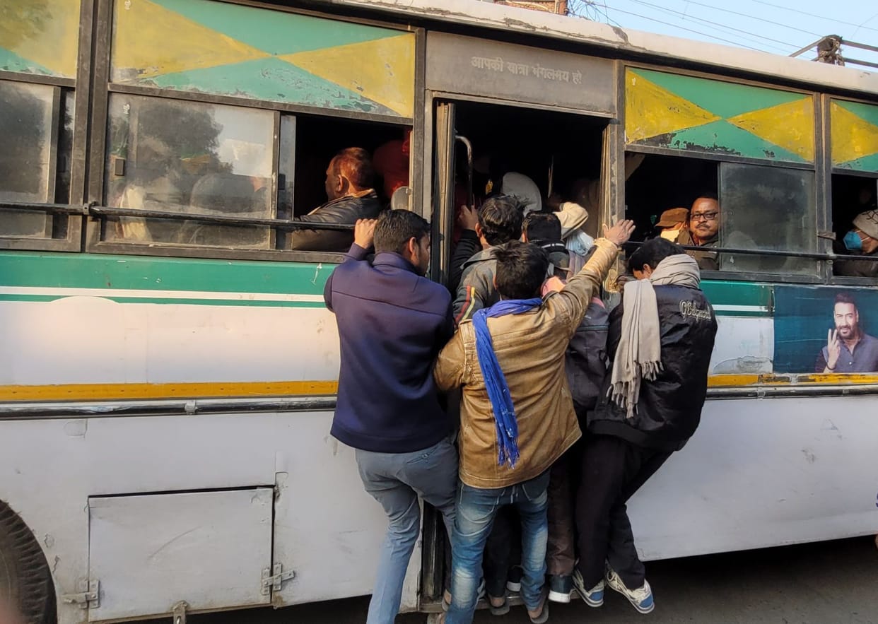 Due to the lack of vehicles, there was a fight for the seat