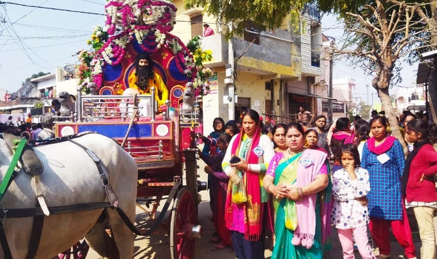 Procession taken out with bandwagon