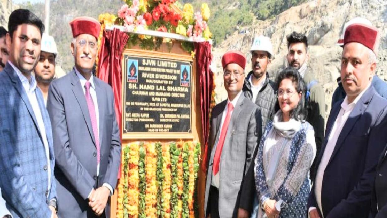 Inauguration of diversion tunnel of Dhaulasiddh hydroelectric project in hamirpur himachal