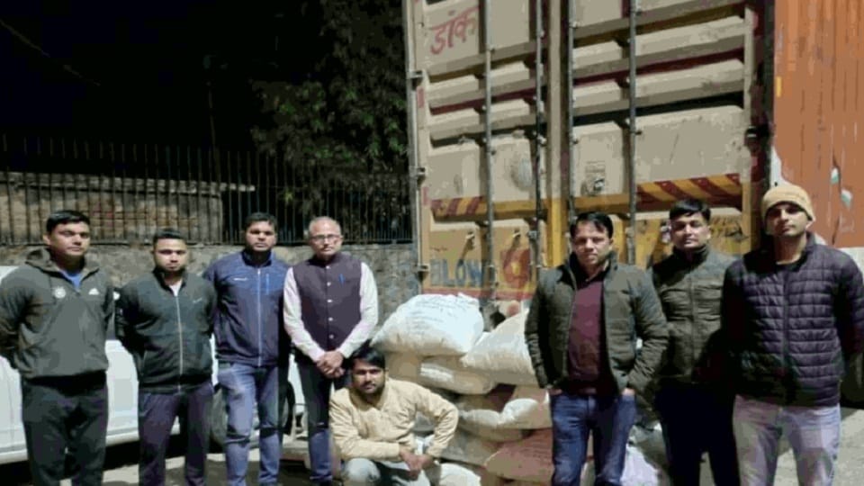305 kg ganja recovered inside container in dwarka police arrested driver