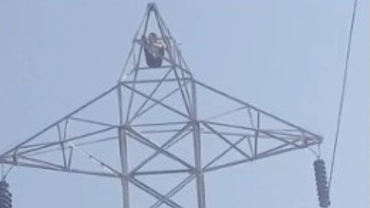 Morena: Troubled by family members, a young man climbed into an electric tower, descended after hard work