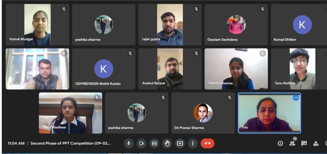 Online PPT competition organized by Science Forum in SA Jain College
