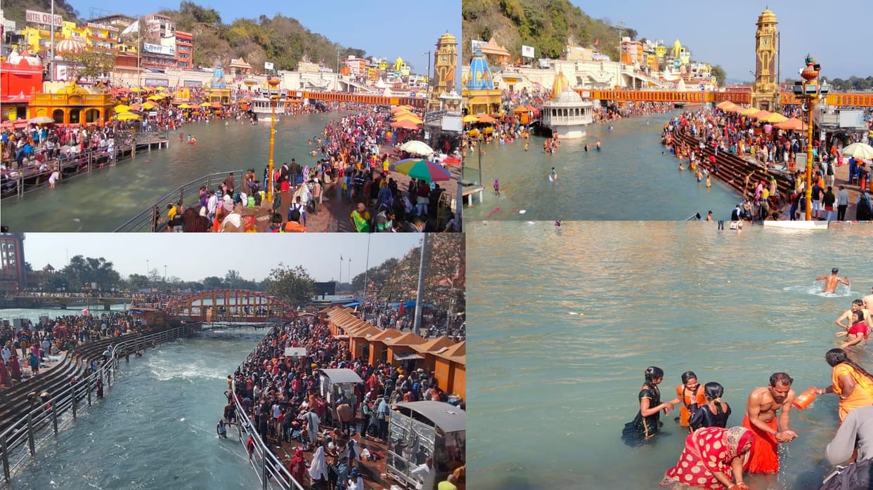 Magh Purnima 2022: thousands of devotees came to take a dip in the Ganges in haridwar, see pictures