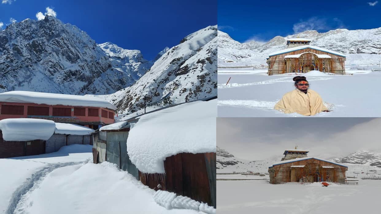 Uttarakhand election 2022: Badrinath and Kedarnath dham covered with snow, problems increased due to stoppage of work, see photos