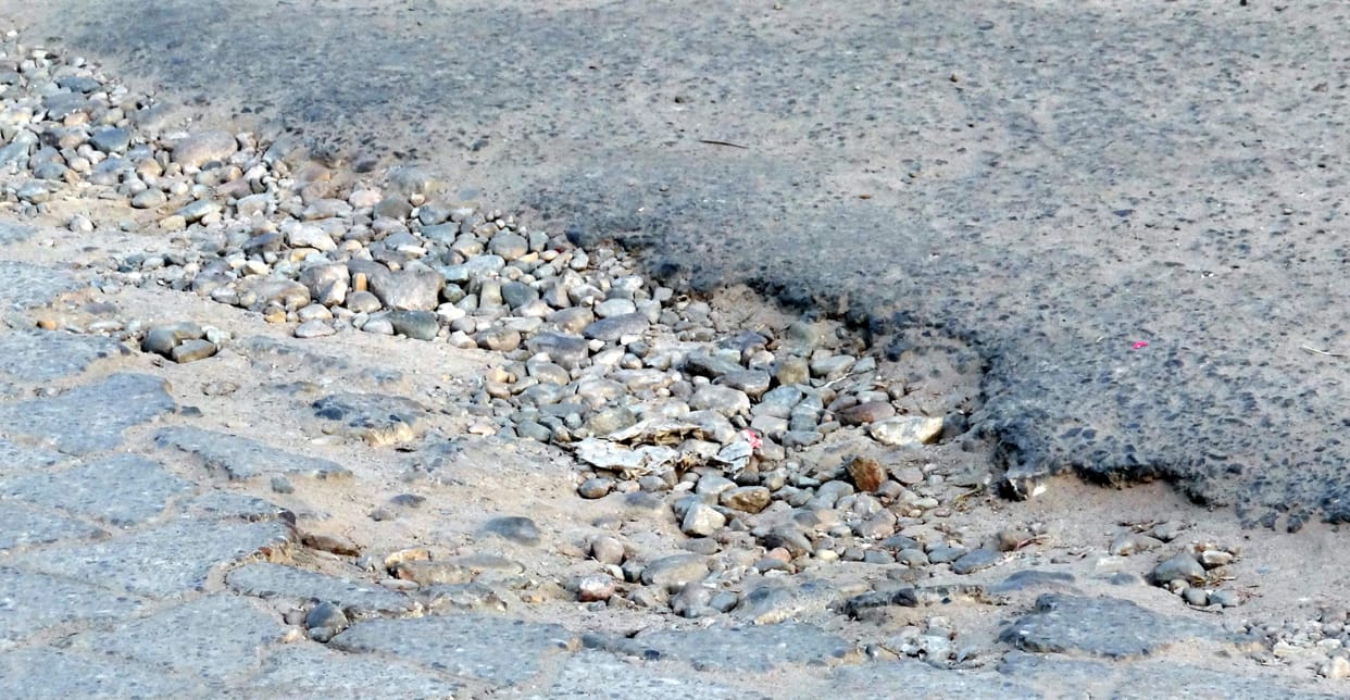 Only potholes on highways and internal roads