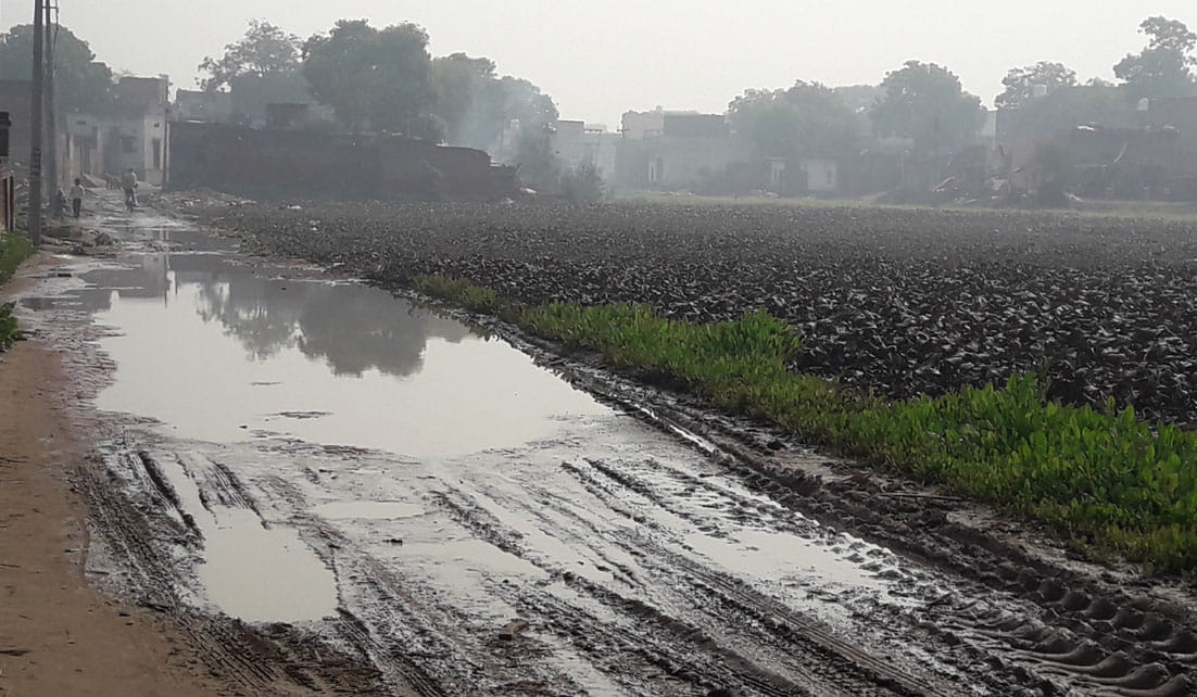 The dirty water of the pond entered the college, students upset