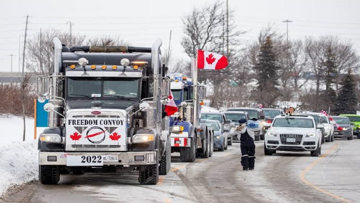 freedom convoy in canada of truck drivers freedom convoy protests by canadian truck drivers why are there different voices about the freedom convoy' what did the canadian police warn the protesters